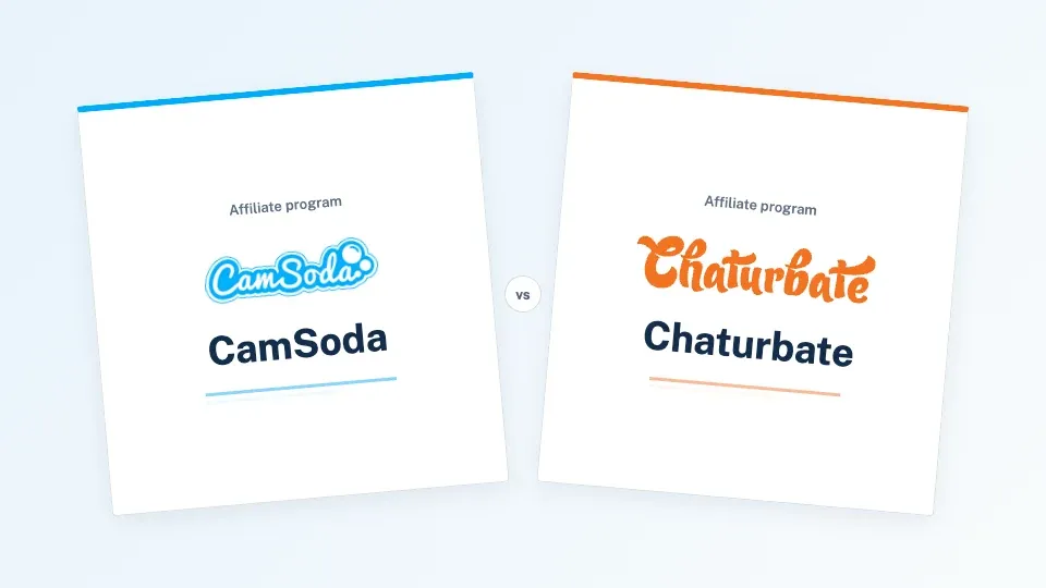 CamSoda and Chaturbate affiliate program cards with their official logos.