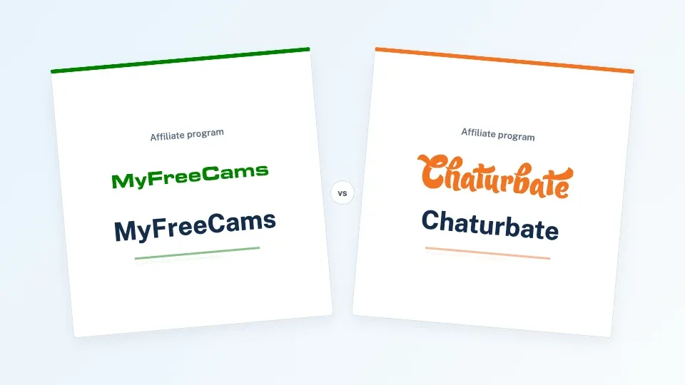 MyFreeCams and Chaturbate affiliate program cards with their official logos.